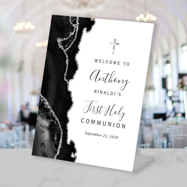 Black Agate Silver First Heilige Kommune Willkomme Sockelschild (Von Creator hochgeladen)