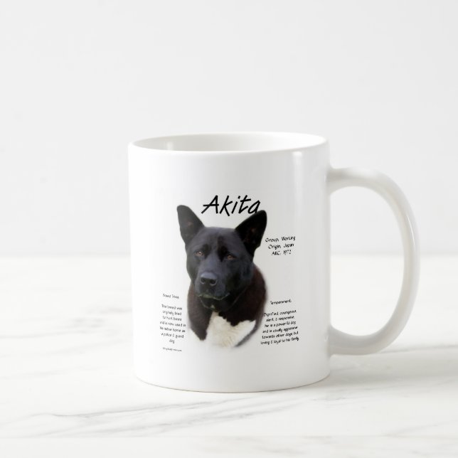 Black Akita History Design Tasse (Rechts)