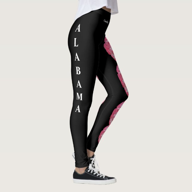 Black Alabama Camellia Staat Blume Leggings (Rechts)