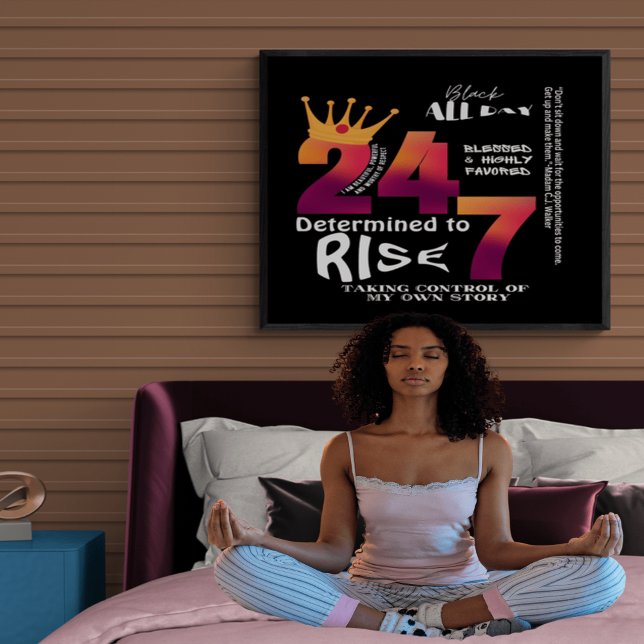 Black All Day 24/7 Slogan Graphic Poster (Von Creator hochgeladen)