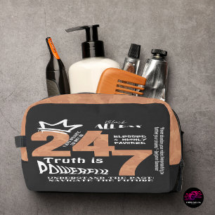Black All Day 24/7 Slogan Graphic Waschbeutel