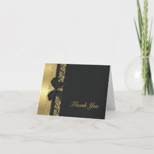 Black All Gold Vine Border Vielen Dank Dankeskarte