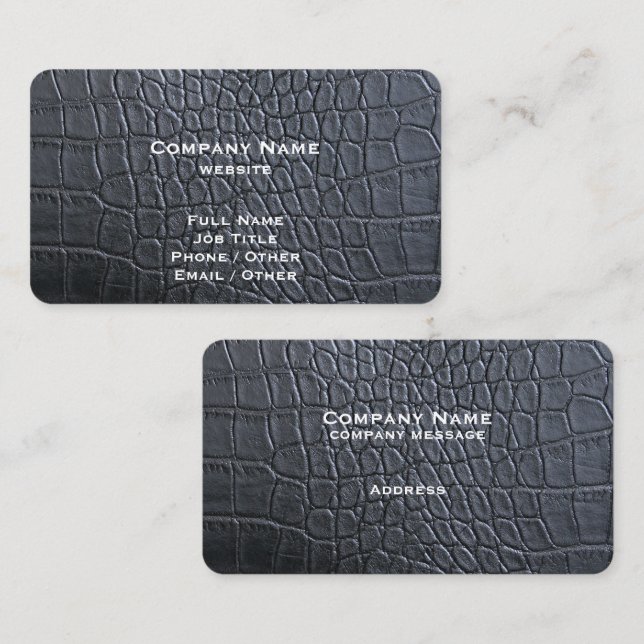 Black Alligator Business Card Visitenkarte (Vorne/Hinten)