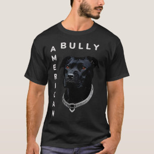 Black American Bully XL auf schwarzem Hintergrund T-Shirt