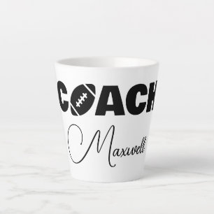 Black American Football Coach Latte Tasse