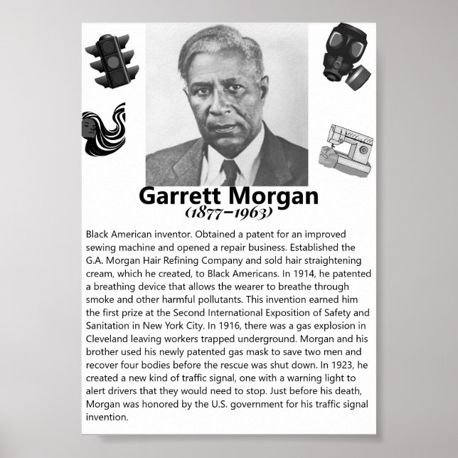Black American History Poster - Garrett Morgan (Vorne)