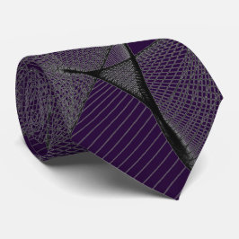Black Amethyst & Silver Lace "Spider Web" Krawatte