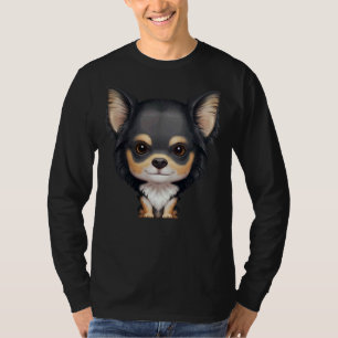 Black & Tan Long Haired Chihuahua T-Shirt