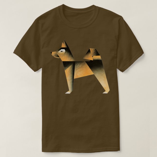 Black amp Tan Shiba Inu Origami T-Shirt (Design vorne)