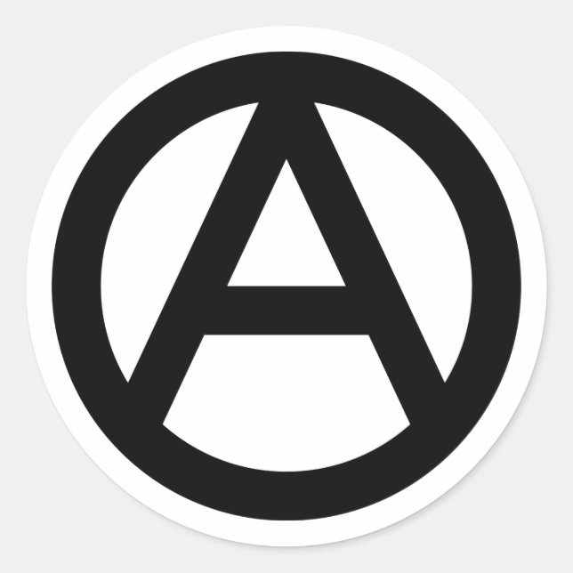 BLACK-Anarchie-Symbol Runder Aufkleber (Vorderseite)