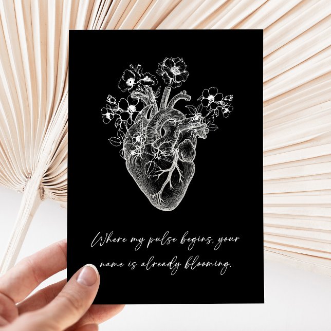 Black Anatomical Heart Anniversary Karte (Von Creator hochgeladen)