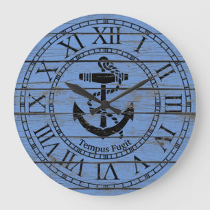 Black Anchor Personalize Große Wanduhr