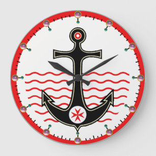 BLACK ANCHOR,ST.STEPHEN CROSS ,RED WHITE NAU GROßE WANDUHR