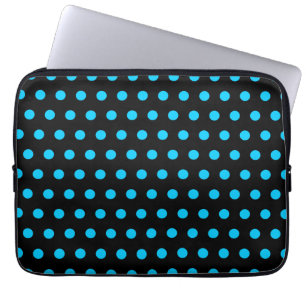 Black and Aqua Polka Dots Laptopschutzhülle