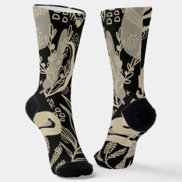 Black and Biege Geschenk für sie Socken