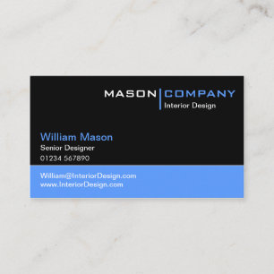 Black and Blue Corporate Business Card Visitenkarte