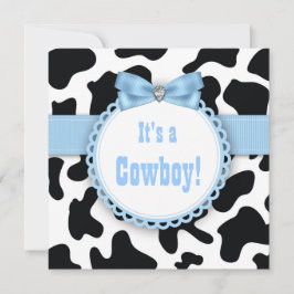 Black and Blue Cowboy Baby Boy Dusche Einladung