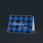 Black and Blue Kariert Brother in Schwiegereltern  Karte<br><div class="desc">Geburtstag für Schwager auf blauem und schwarzem Büffel kariertes Muster. Das Kartendesign kann für alle Familienmitglieder bearbeitet werden.</div>