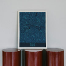 Black and Blue Minimalistisch London City Poster