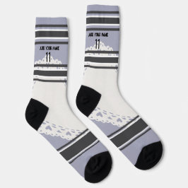 Black and blue & orange - Name Number Socks Socken