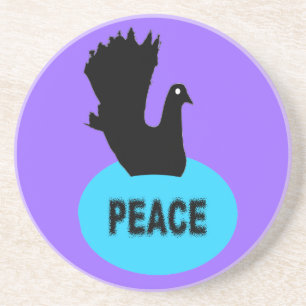 Black and Blue Peace Dove Untersetzer