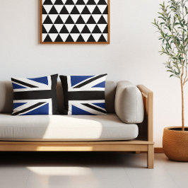 Black and Blue Union Jack Half Kissen