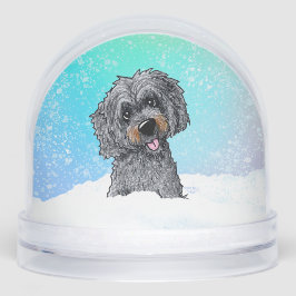 Black and Brown Goldendoodle Schneekugeln