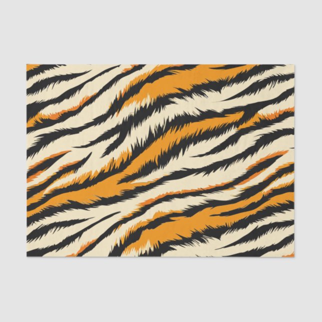 Black and Brown Tiger Stripes Pattern  Seidenpapier (Vorderseite)