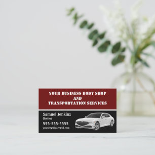 Black and Burgundy Driving Services Visitenkarte