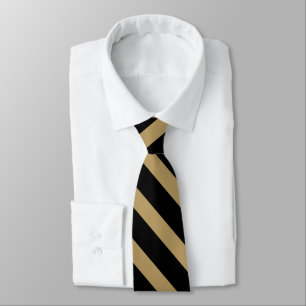 Black and Classic Gold University Stripe Krawatte