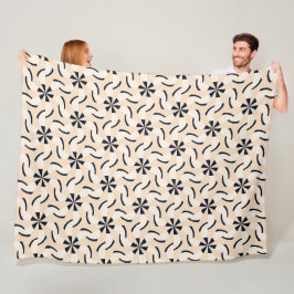 Black and Cream Celestie Dance Blanket Fleecedecke