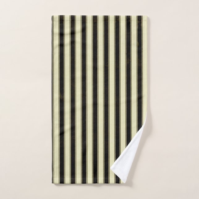 Black and Cream Pinstripe Wedding Elegante  Handtuch (Handtuch)