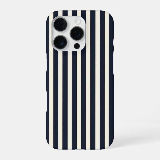 Black and Cream Striped Phone Case iPhone Hülle (Rückseite)