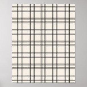 Black and Cream White Gingham Poster