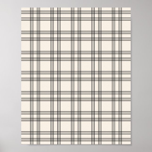 Black and Cream White Gingham Poster (Vorne)