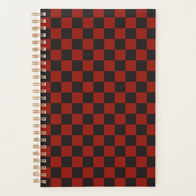 Black and Deep red checkerboard pattern Planer (Vorderseite)
