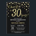 Black and Gold 30. Geburtstag Diamant Einladung<br><div class="desc">30. Geburtstag Einladung mit Black und Gold Glitzer Diamond Hintergrund. Gold Confetti. Erwachsener Geburtstag. Männer oder Frauen zum Geburtstag.
Für weitere Anpassungen klicken Sie bitte auf die Schaltfläche "Anpassen" und verwenden Sie unser Designwerkzeug,  um diese Vorlage zu ändern.</div>