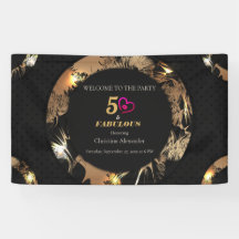 Black and Gold 50. Geburtstagsparty    ClassicInvi