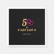 Black and Gold 50. Geburtstagsparty Papier-Platte