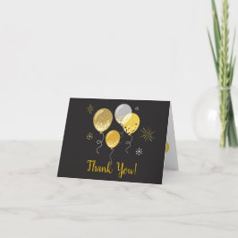 Black and Gold 50 Jahre Dankeschön Card Dankeskarte