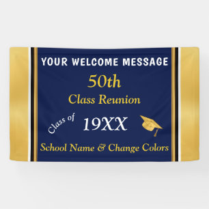 Black and Gold 50th Class Wiedersehen Banner, JEDE Banner