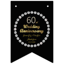 Black and Gold 60. Diamond Wedding Jubiläum