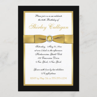 Black and Gold 65. Geburtstag Einladung