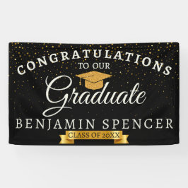 Black and Gold Abschluss Celebration Banner