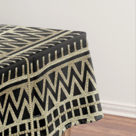 Black and Gold African Mud Cloud Print Tischdecke