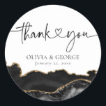 Black and Gold Agate Wedding Danke Stickers<br><div class="desc">Black and Gold Agate Wedding Danke Stickers</div>