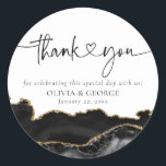 Black and Gold Agate Wedding Danke Stickers<br><div class="desc">Black and Gold Agate Wedding Danke Stickers</div>