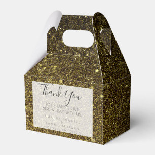 Black and Gold Agate Wedding Geschenkschachtel