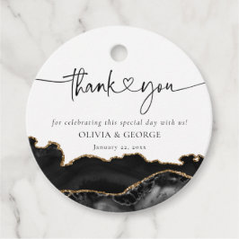 Black and Gold Agate Wedding Vielen Dank für Ihr I Geschenkanhänger