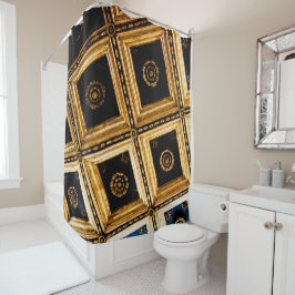 Black and Gold Architektur Duschvorhang